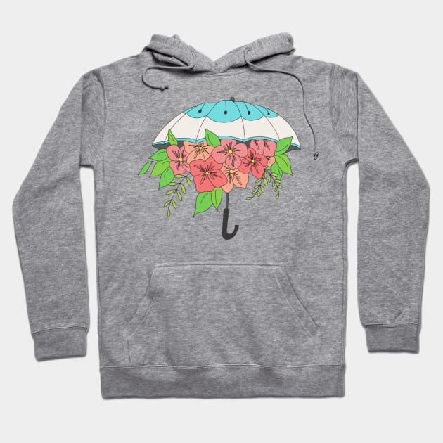 Umbrella of Flowers Hoodie by Nataliatcha23